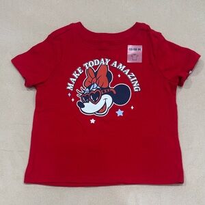 Old Navy Red Minnie Mouse Tee with Heart Sunglasses Graphic “Make Today Amazing”